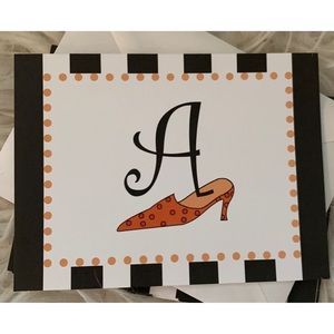 Chic Chat A Initial Monogram Notecards & Envelopes